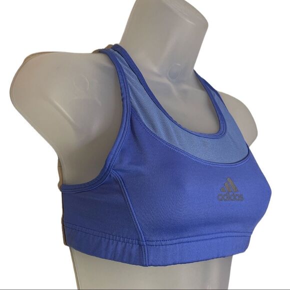 Adidas Vintage 1990s Purple/Blue Racerback Sports Bra With Mesh Medium - Picture 2 of 16